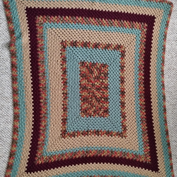 Bedding Handmade Crochet Throw Blanket Darker Colors 52 X 61 Poshmark